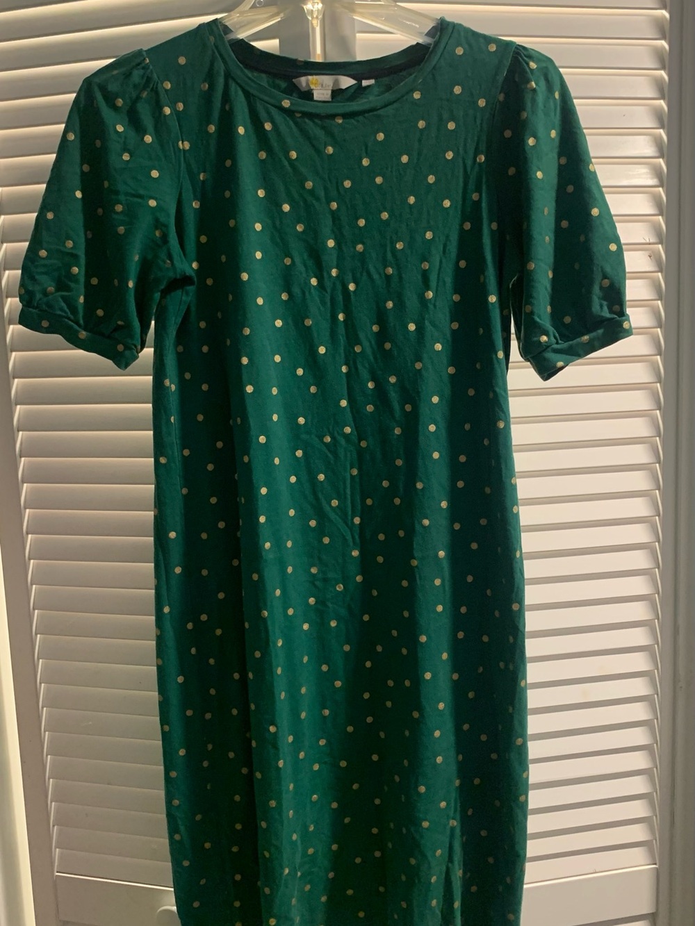 Boden Emerald Green Polka Dot Midi Dress SZ US 6L / UK 10L